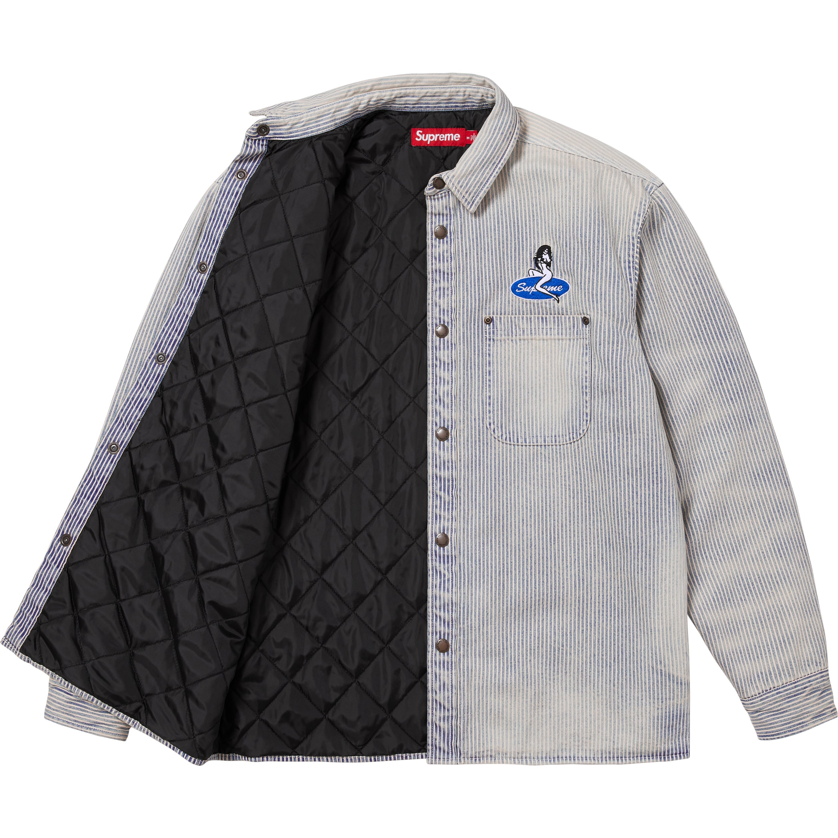 Quilted Lined Denim Snap Shirt view 14